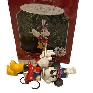 Minnie Playing The Flute 1998 Hallmark Ornament Multicolor